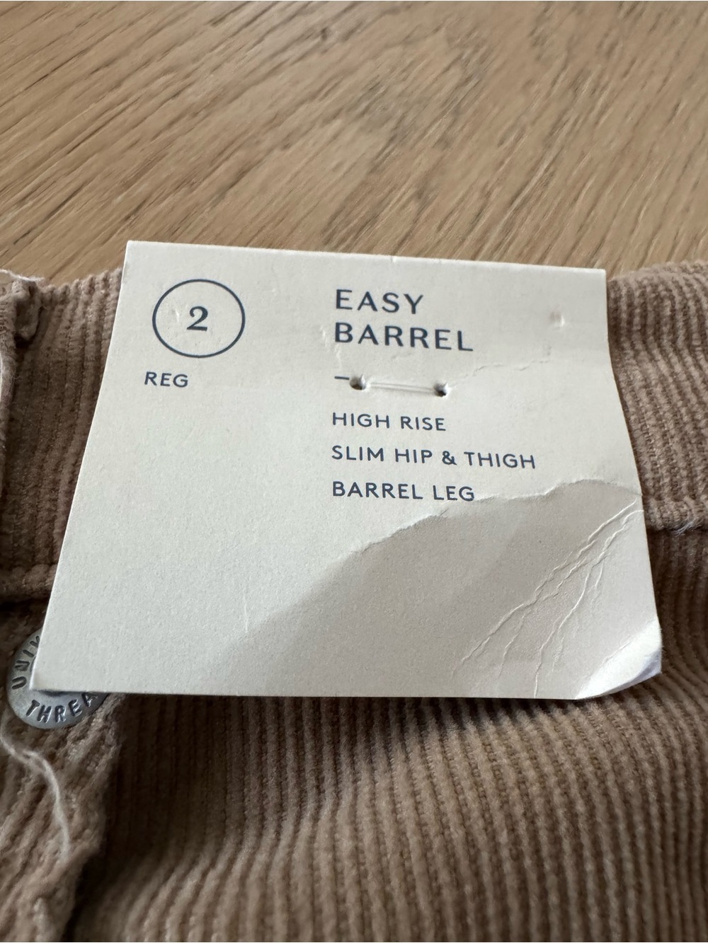 Universal Thread High-Rise Corduroy Easy Barrel Jeans Tan Size 2 NWT - Picture 11 of 12